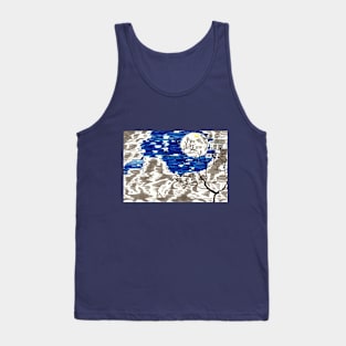 Clouded Winter Night Sky Tank Top